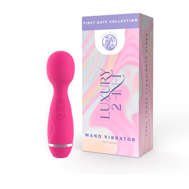 2-in-1 Luxury Wand Vibrator - Vibrating and Sucking Functions